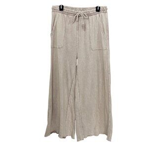 Three Bird Nest Lucky Bird Wide Leg Pant Distressed Artsy Lagenlook Boho Size XL